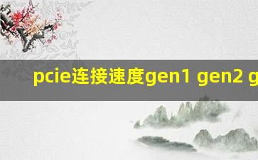 pcie连接速度gen1 gen2 gen3